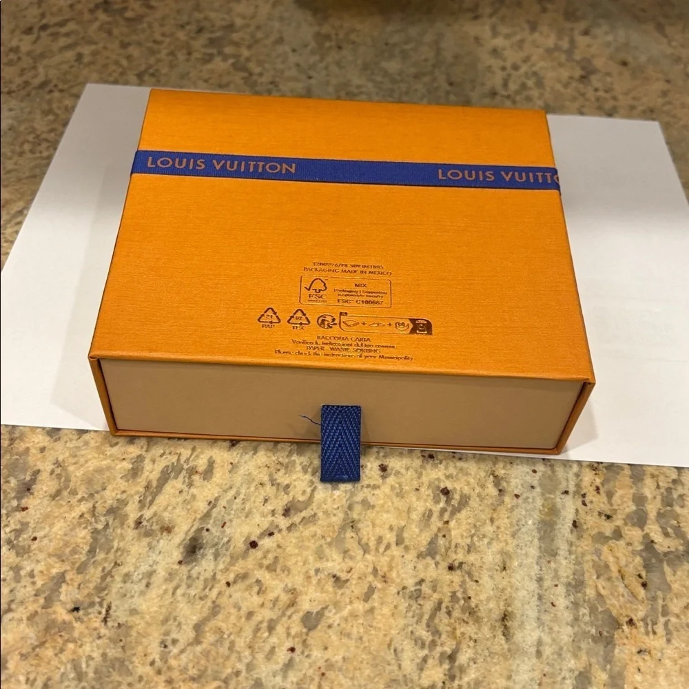 Louis Vuitton Tangerine Box with Navy Ribbon